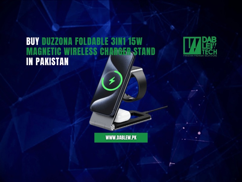 Buy Duzzona Foldable 3in1 15W Magnetic Wireless Charger Stand in Pakistan