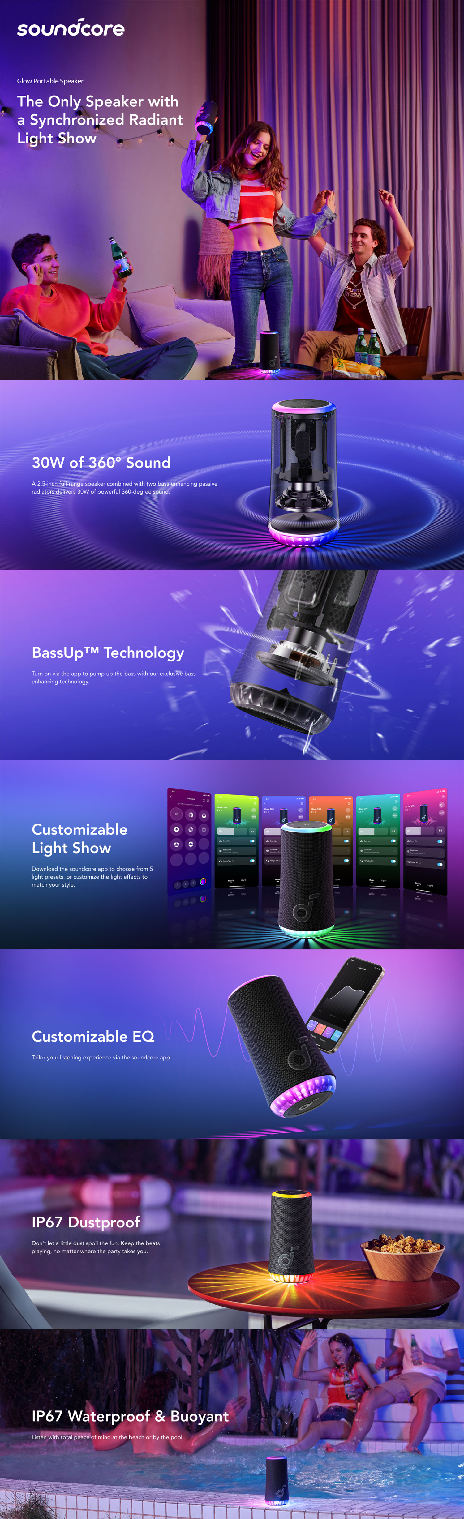 Buy soundcore Glow Portable Speaker with 30W 360 in Pakistan