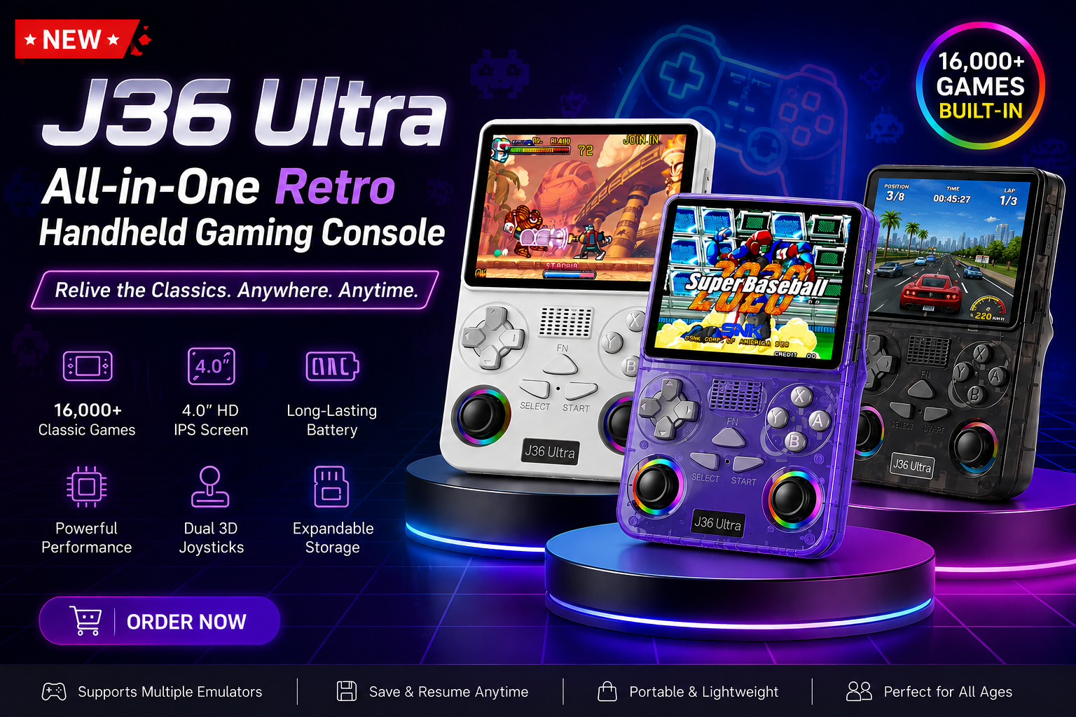 J36 Ultra Handheld Console