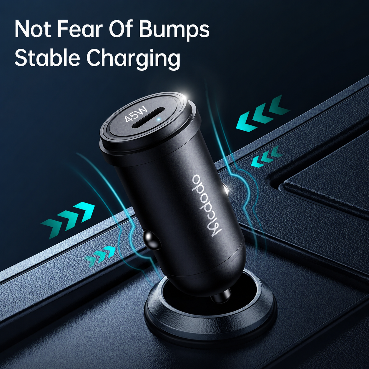 Mcdodo Aluminum Alloy 45W USB-C PD Car Charger Kit with 36W USB-C Cable (1.2m) - Black - CC-7496