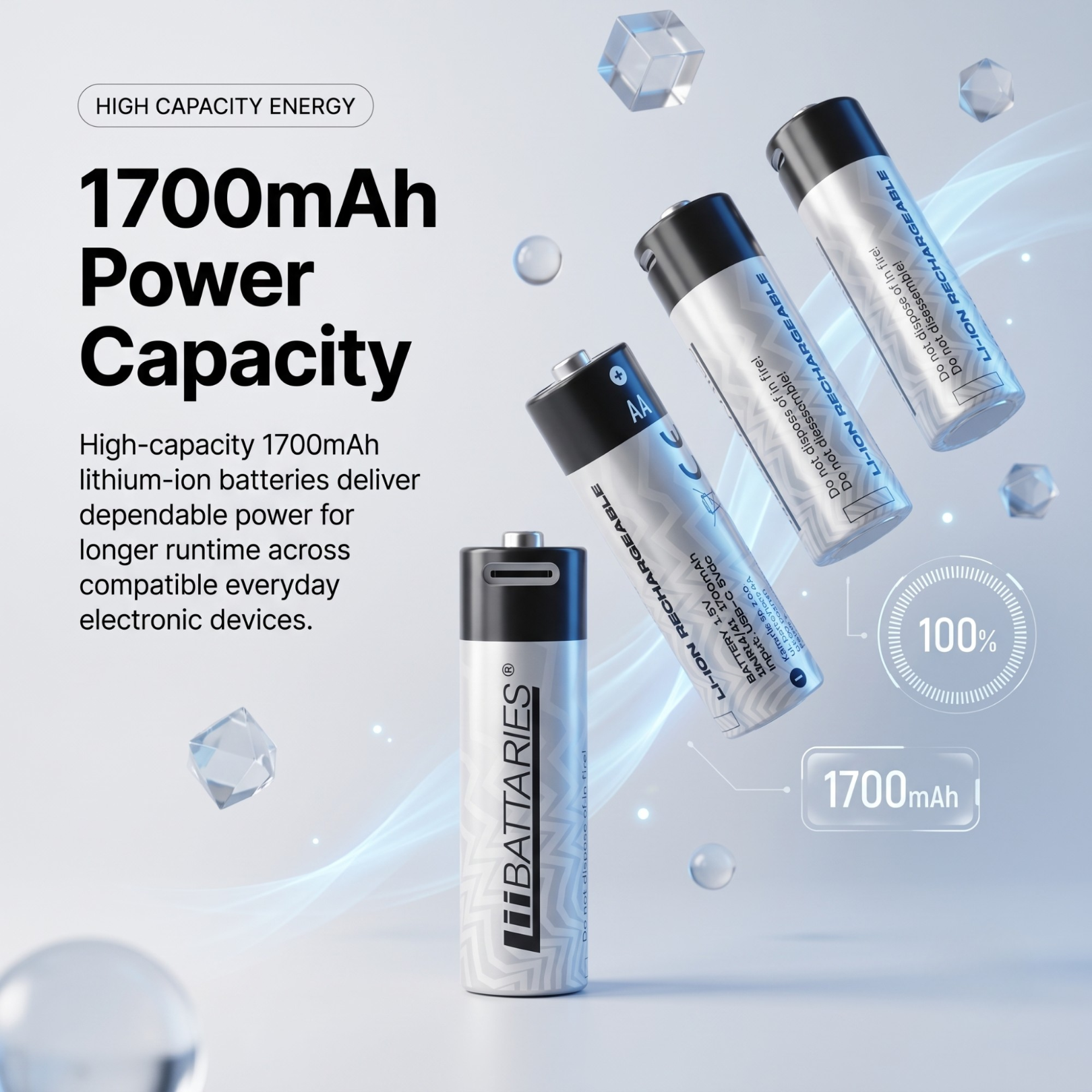 1700mAh High-Capacity