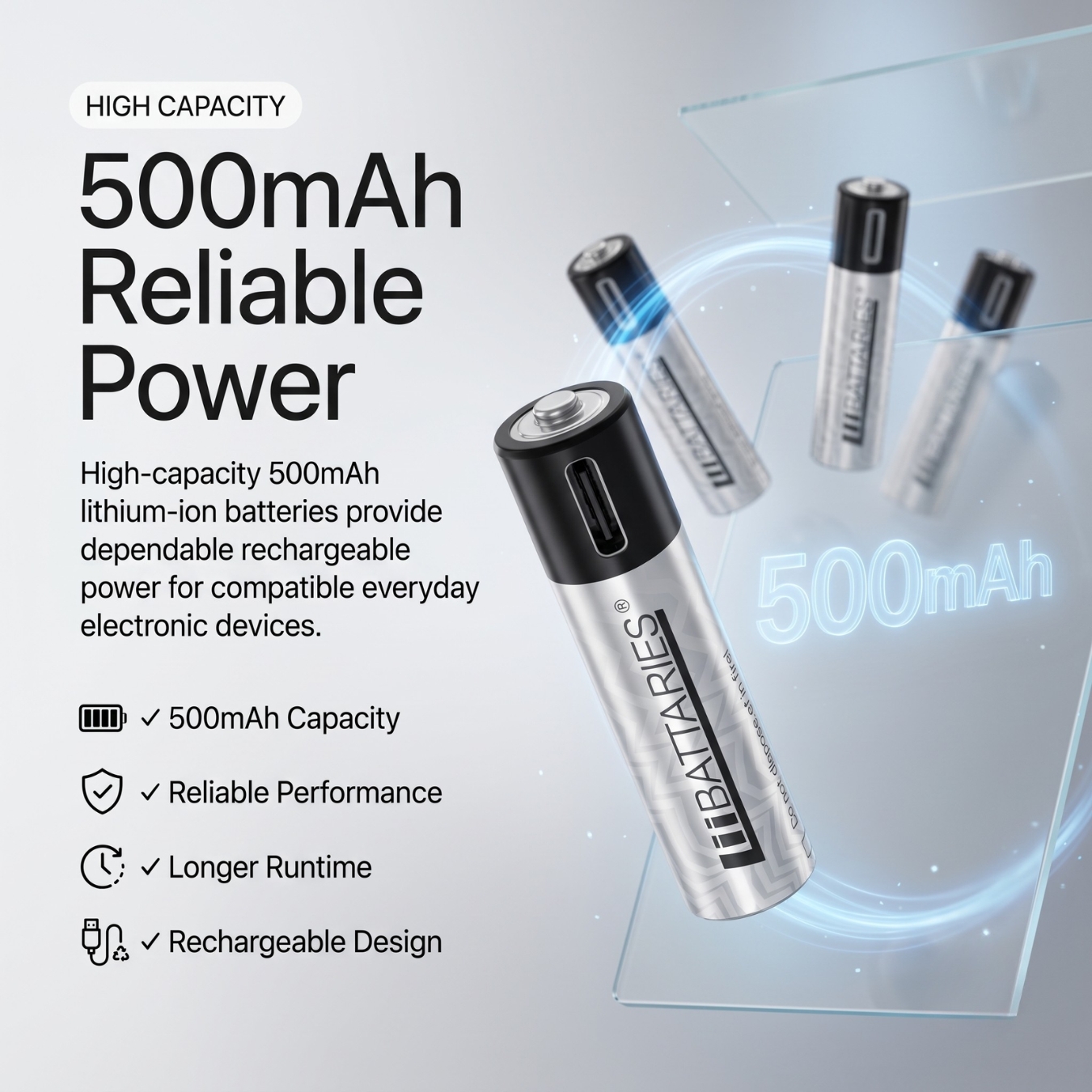 500mAh High-Capacity