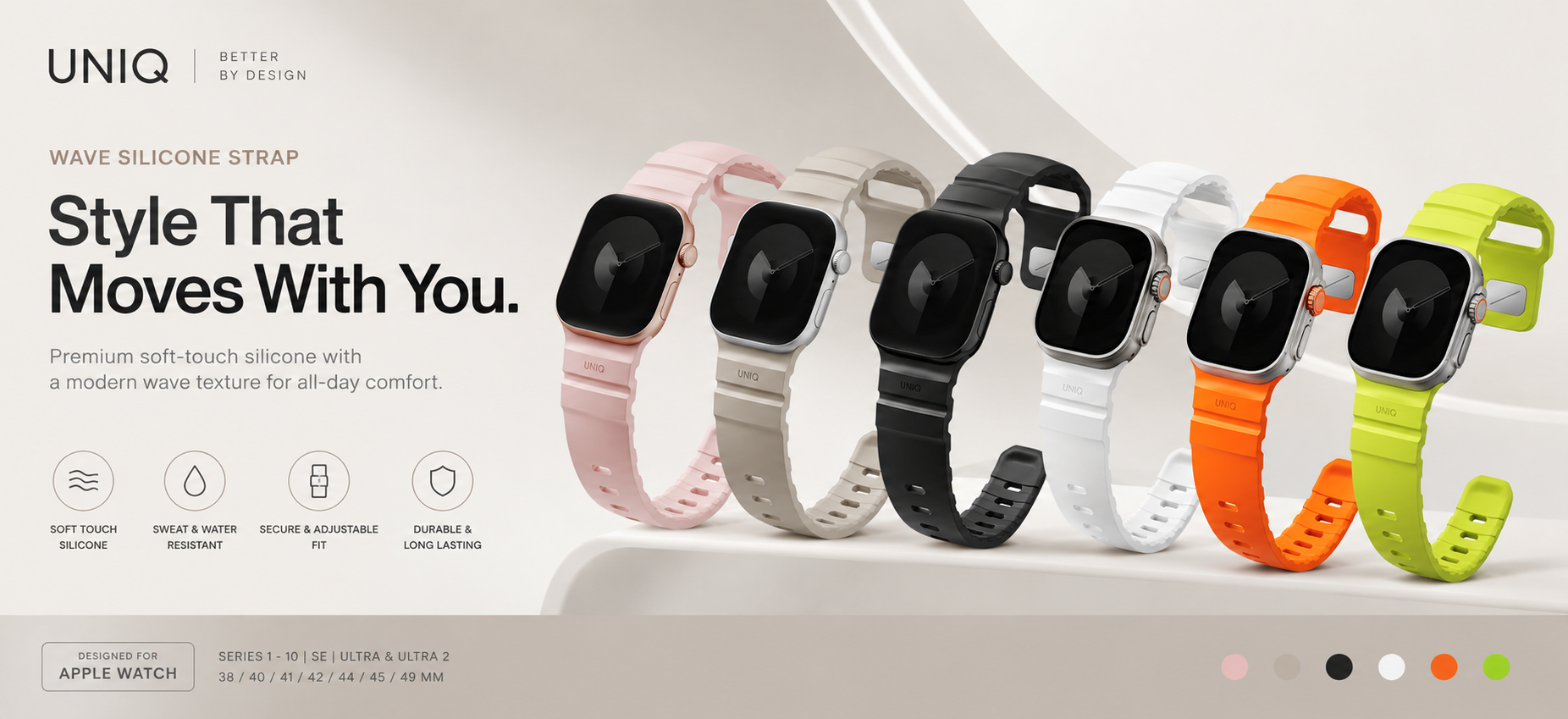UNIQ Alton Wave Silicone Strap Style That Moves With You