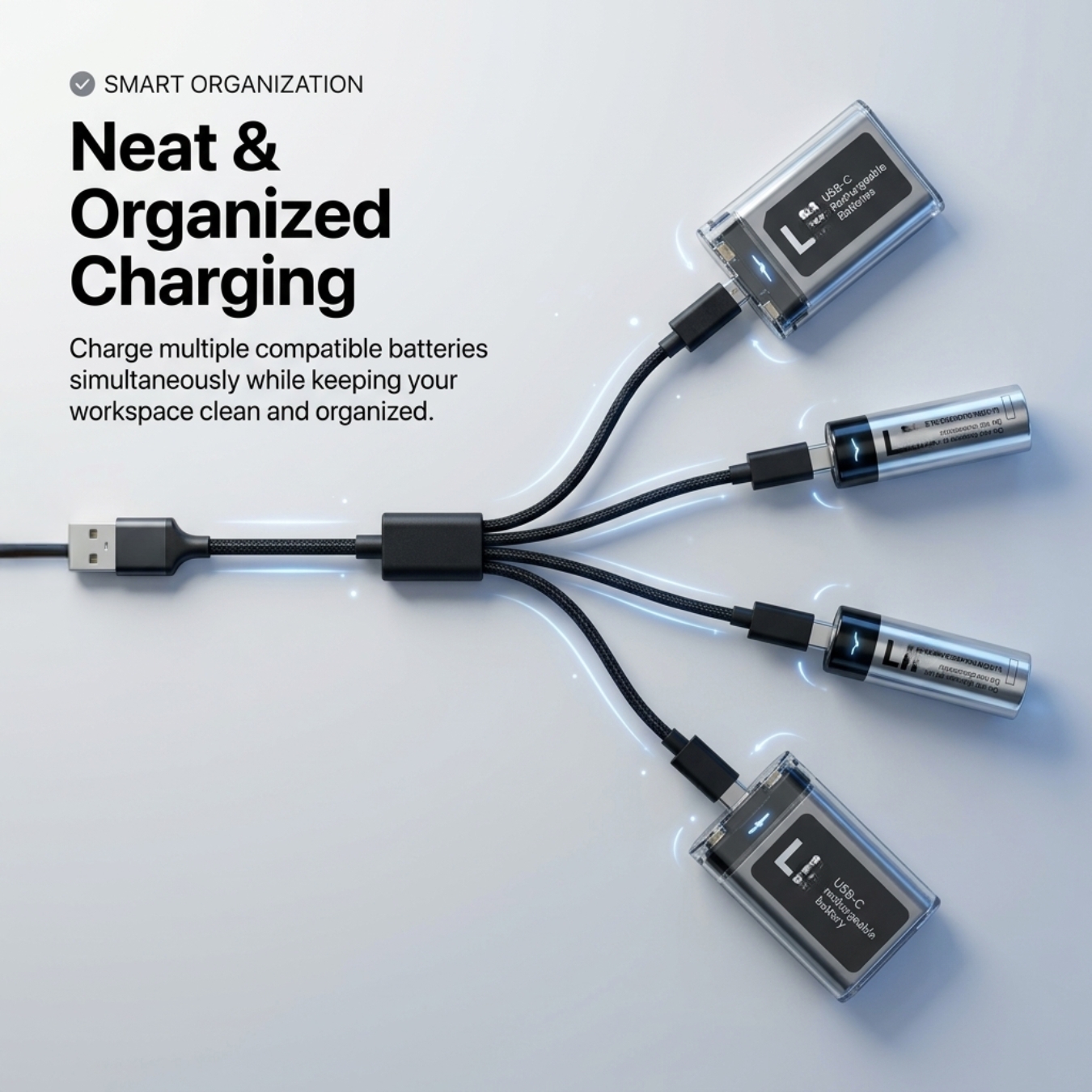 Designed for USB-C Rechargeable Batteries