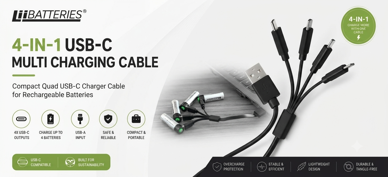 LiiBatteries 4-in-1 Multi Charging Cable