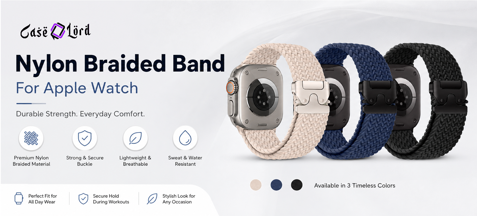 Case Lord Nylon Braided Band for Apple Watch