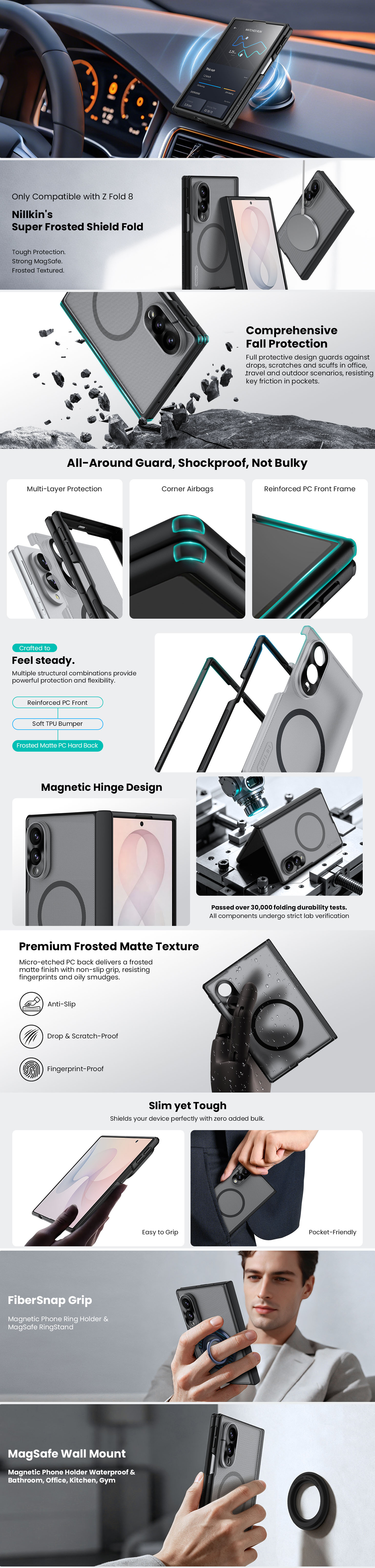 Nillkin Samsung Galaxy Z Fold 8 MagSafe Case - Clear Black