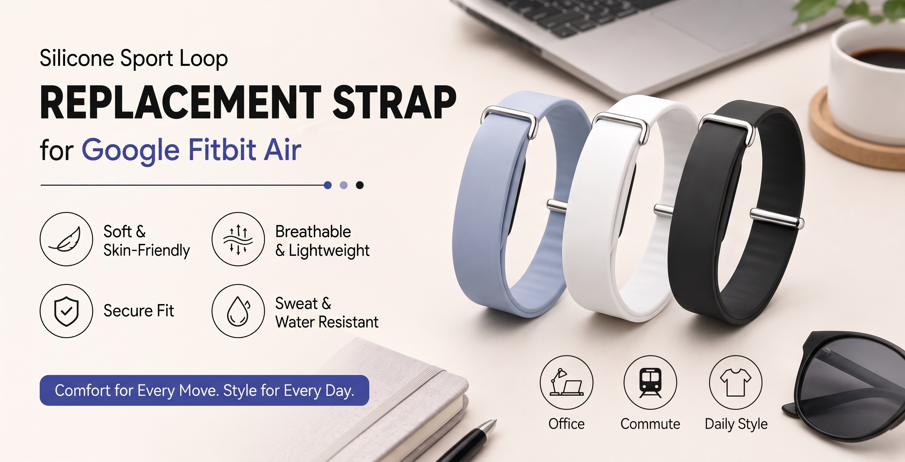 Buy Silicone Watch Strap for Google Fitbit Air in Pakistan