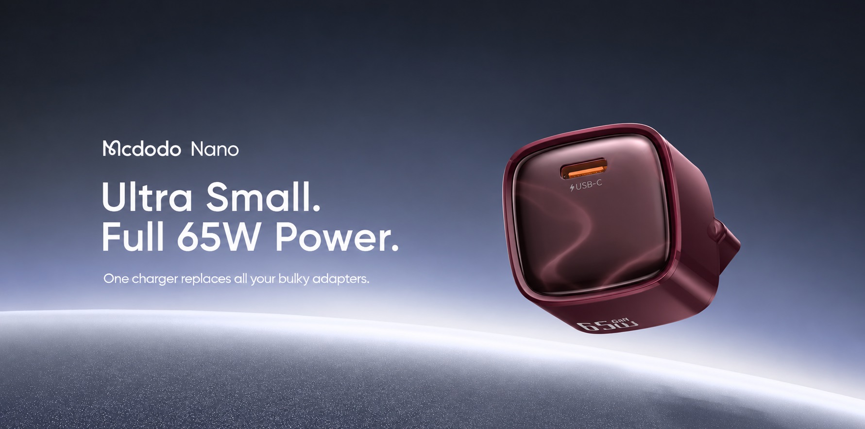 Mcdodo Nano 65W GaN Charger with 240W USB-C to USB-C Cable Burgundy