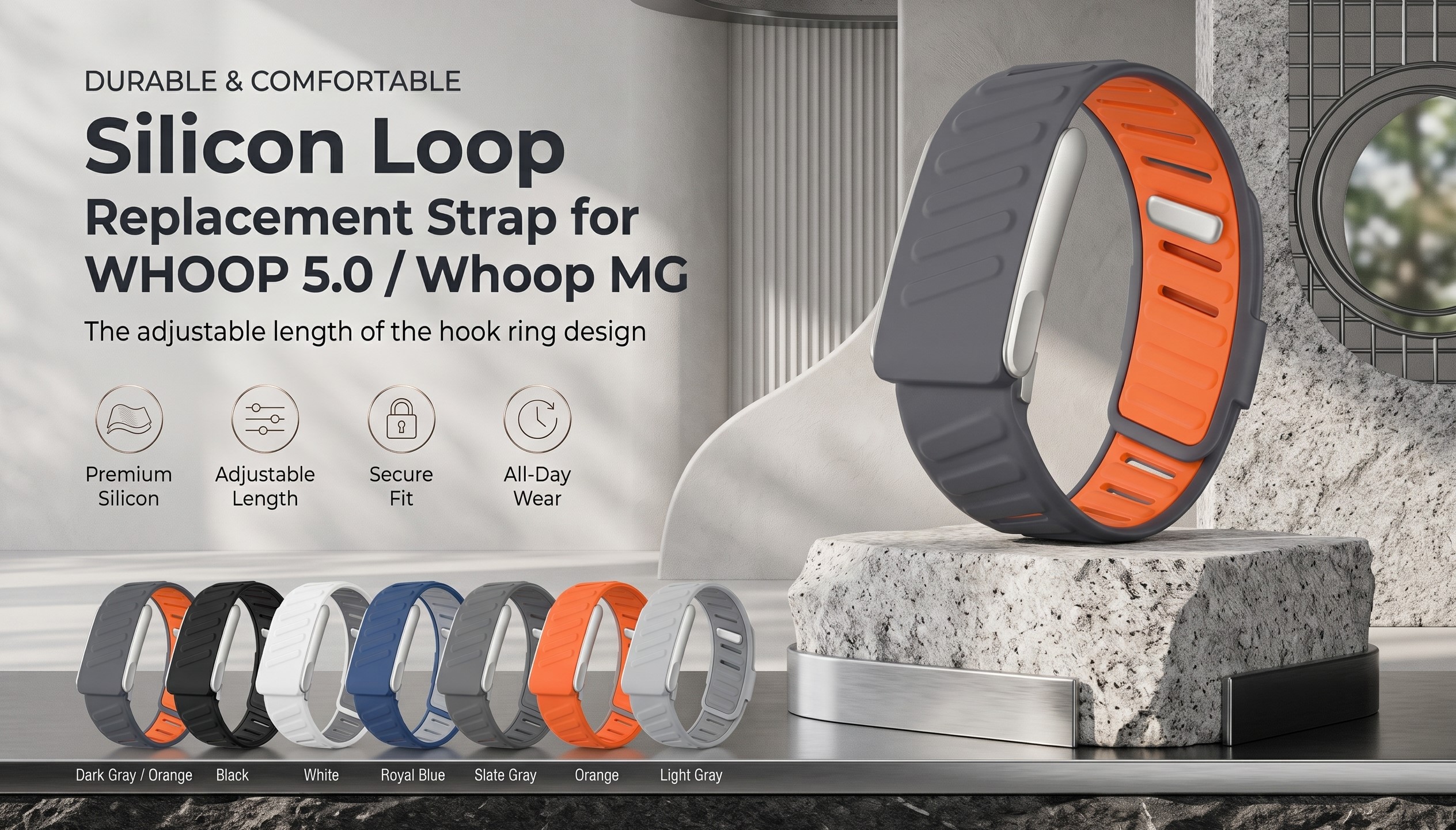 Silicon Loop Replacement Strap for WHOOP 5.0