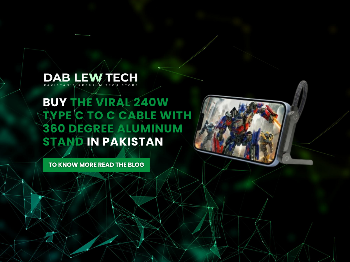 Buy The Viral 240W Type C to C Cable with 360 Degree Aluminum Stand in Pakistan