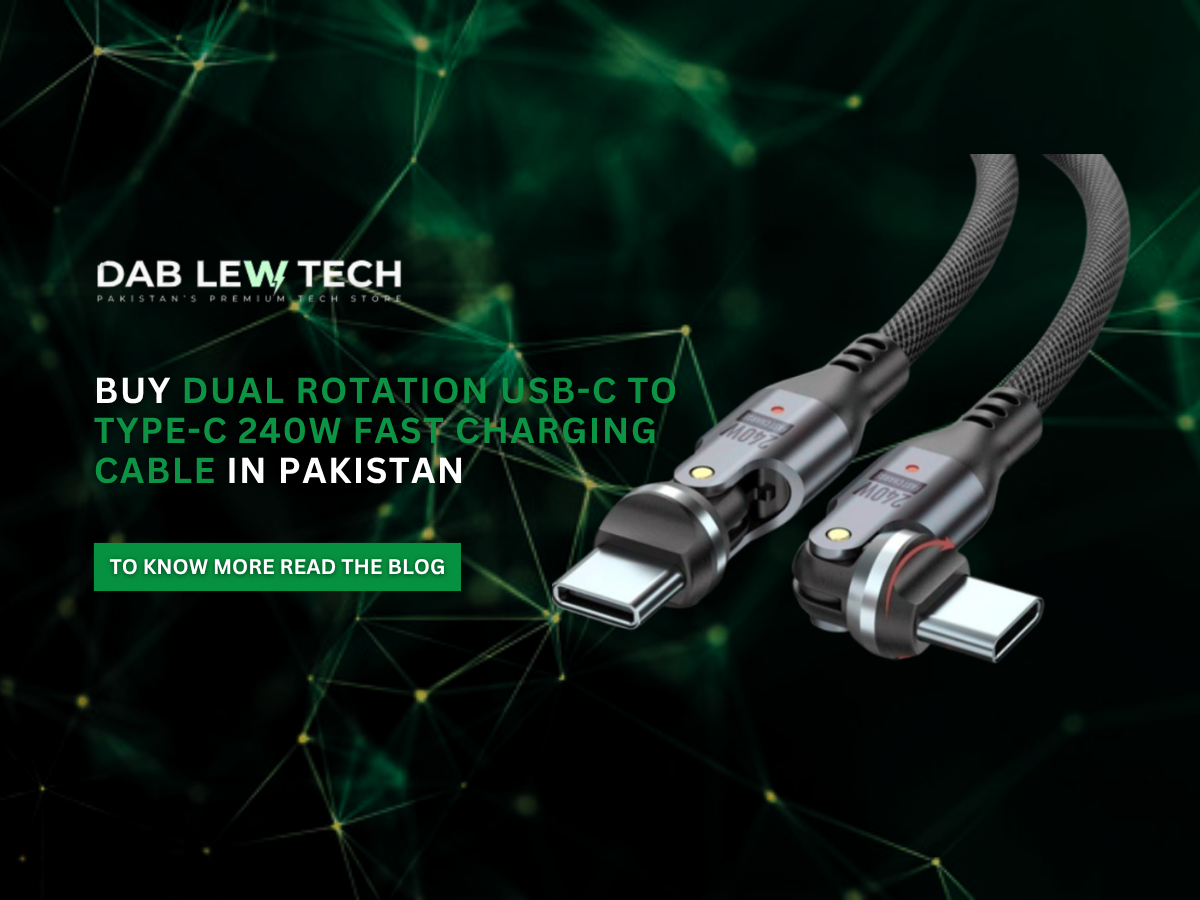 Buy Dual Rotation USB-C to Type-C 240W Fast Charging Cable in Pakistan