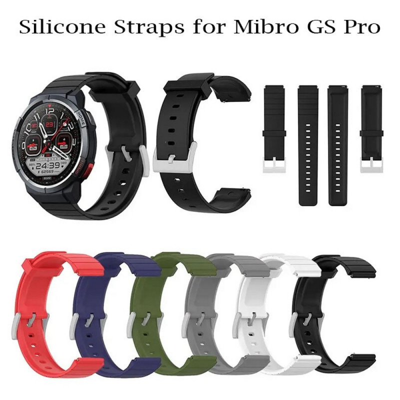 18mm Soft Silicone Replacement Strap for Mibro GS Pro and other Smart Watches
