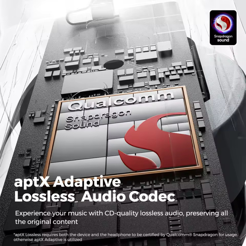 SoundPEATS Air4 True Wireless Earbuds with Snapdragon AptX Adaptive Lossless Bluetooth 5.3 Earbuds with Boost Bass, Multipoint Connection, 6-Mics – Transparent Black