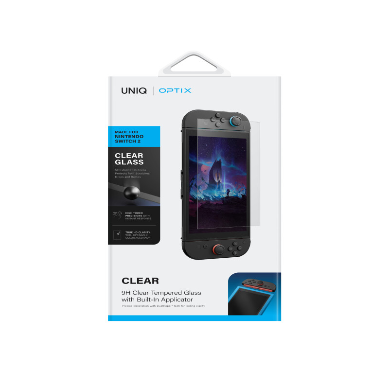 UNIQ OPTIX Clear Glass Screen Protector for Nintendo Switch 2