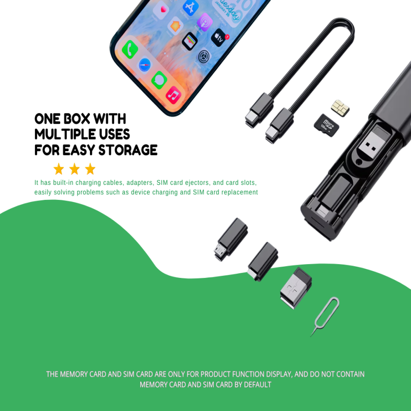 60W Multi Functional 6 in 1 Cable with Organizer kit by W