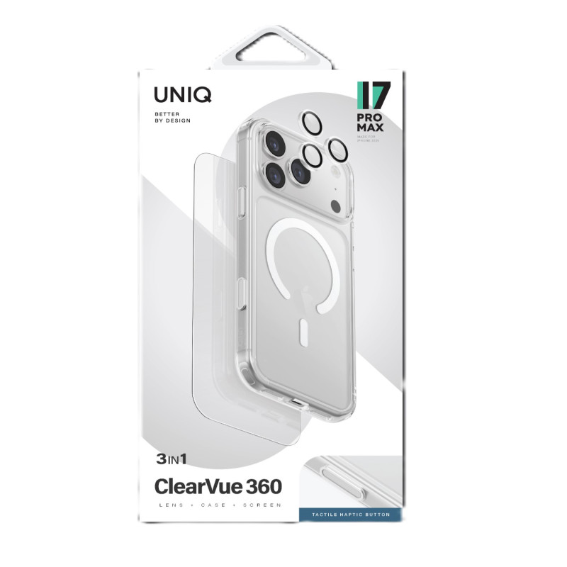 3 in 1 ClearVue 360 Essential Bundle Pack for iPhone 17 Pro Max by Uniq - Clear