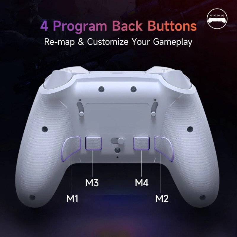 EasySMX® X20 Multiplatform Gaming Controller with Trigger Lock And Hall Effect Sensors - White