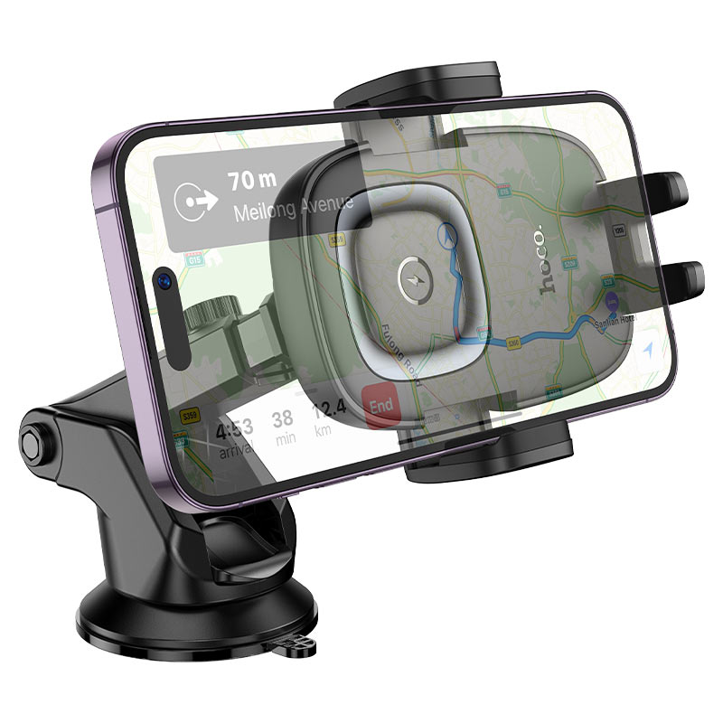 Hoco Crown 15W Wireless Charging Car Dashboard Mount - HW32 - Black