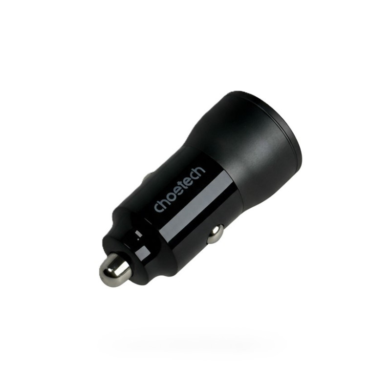 Choetech 60W Type-C Dual Port Fast Car Charger – Black – TC0008-V3