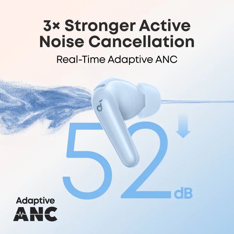 soundcore R60i NC, 6-Mics, Real-Time (ANC) Adaptive Noise Cancelling, Hi-Res Sound, Translation Earbuds, 50H Playtime