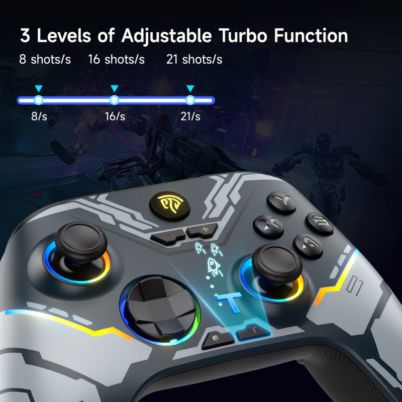 EasySMX® X15 Tri-Mode multiple Wireless RGB Gaming Controller – Hall Effect Joysticks
