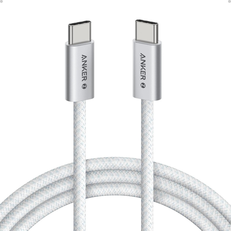 Anker Zolo 240W USB C to USB C Cable, Braided and Dirt-Free with Slim Connector - 3ft
