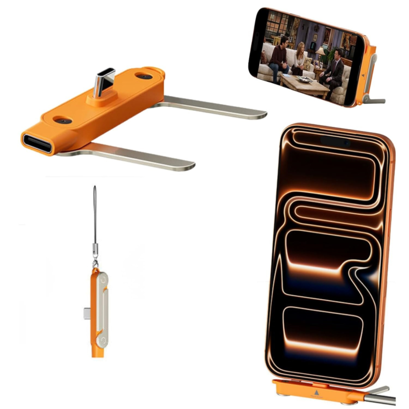 2in1 240W Type C to C Invisible Stand Holder with Lanyard