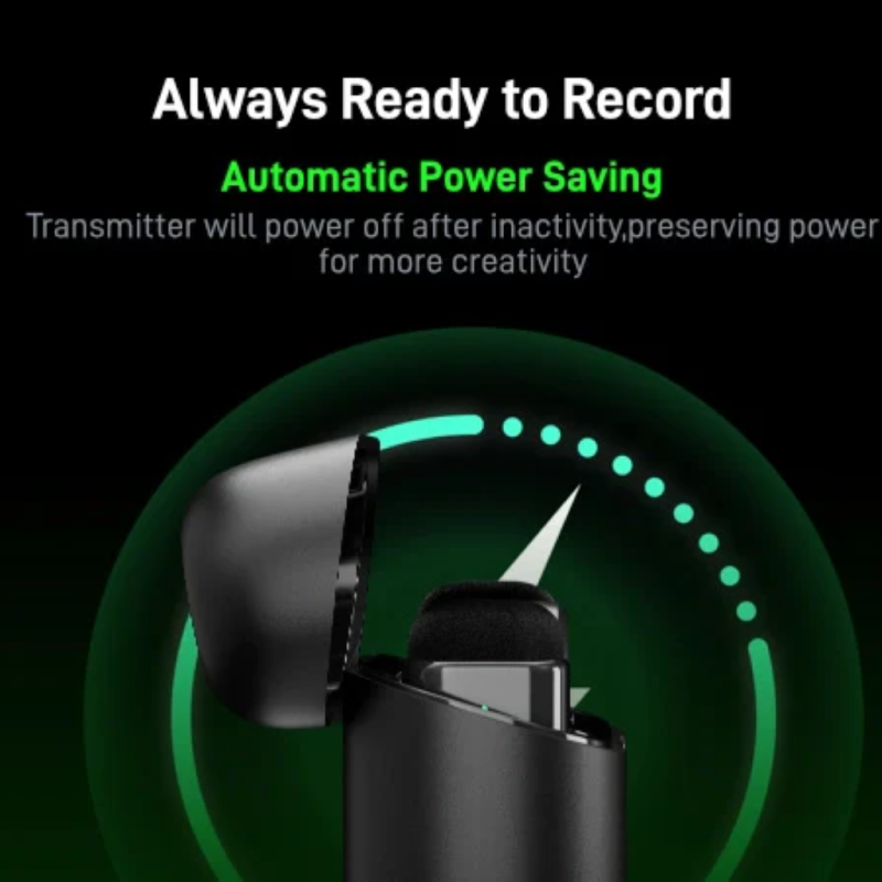 MAONO Wave T1 Mini Wireless Lavalier Microphone with Lightning & USB-C Plug, Noise Cancellation, AI Voice Filter, 30H Used with Charging Case for Video Recording Vlogging Podcast