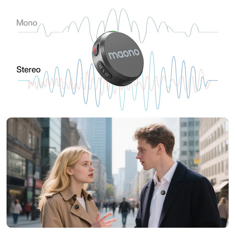 MAONO Wave T5 Wireless Lavalier Microphone for iPhone 15 & Above, MFi Certified Type C Plug, 48KHz 24Bit, 1000ft Range, Voice Filter, Noise Cancellation, 30H Use for Video Recording, Streaming