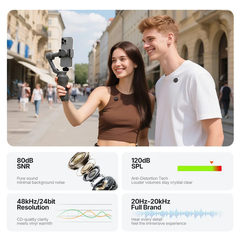 MAONO Wave T5 Wireless Lavalier Microphone for iPhone 14 & Below, MFi Certified Lightning Plug, 48KHz 24Bit, 1000ft Range, Voice Filter, Noise Cancellation, 30H Use for Video Recording, Streaming