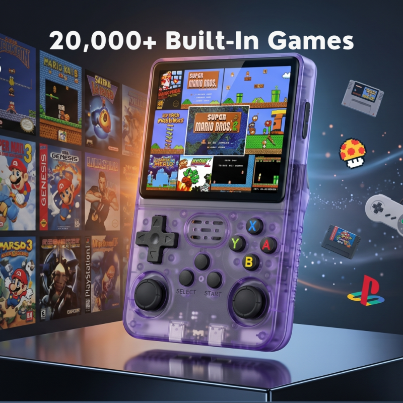 R36S 64GB (Ark OS) Retro Pocket Handheld Console 20,000+ Games with Eye Protection HD 3.5 IPS Screen for Adults and Kids