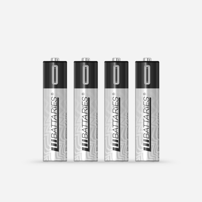 LiiBattaries AAA Type-C Rechargeable Lithium-ion Battery 500mAh 800+ Recharge Cycles - Pack of 4
