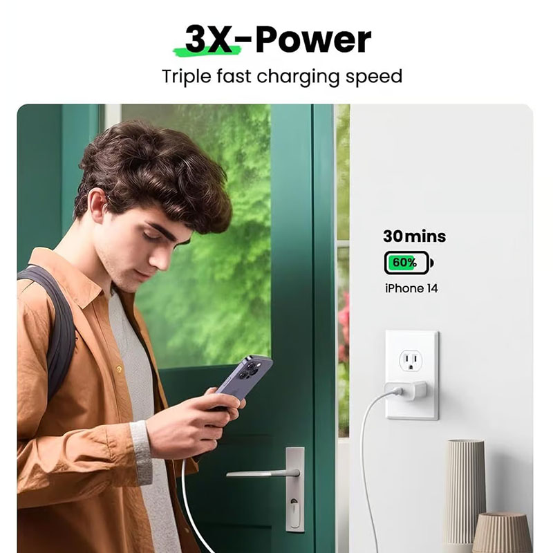 Ugreen 20W USB-C PD 3.0 Fast Charger US Plug - 60449 - White