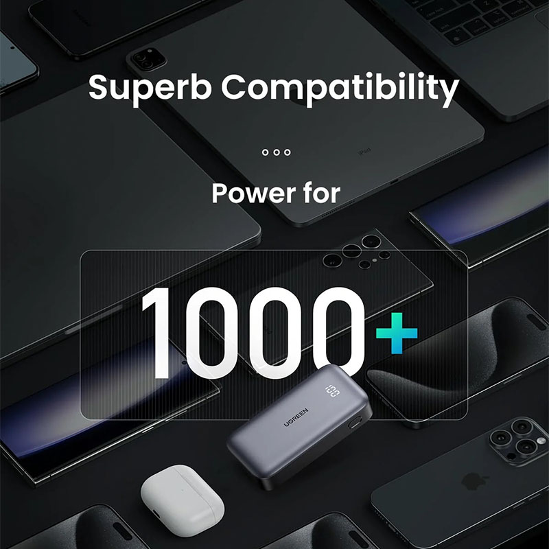 Ugreen 30W 10,000mAh Portable Fast Charging Power Bank - Black