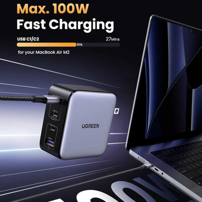 UGREEN Nexode 100W 4-Port USB-C PD & USB-A GaN Fast Charger