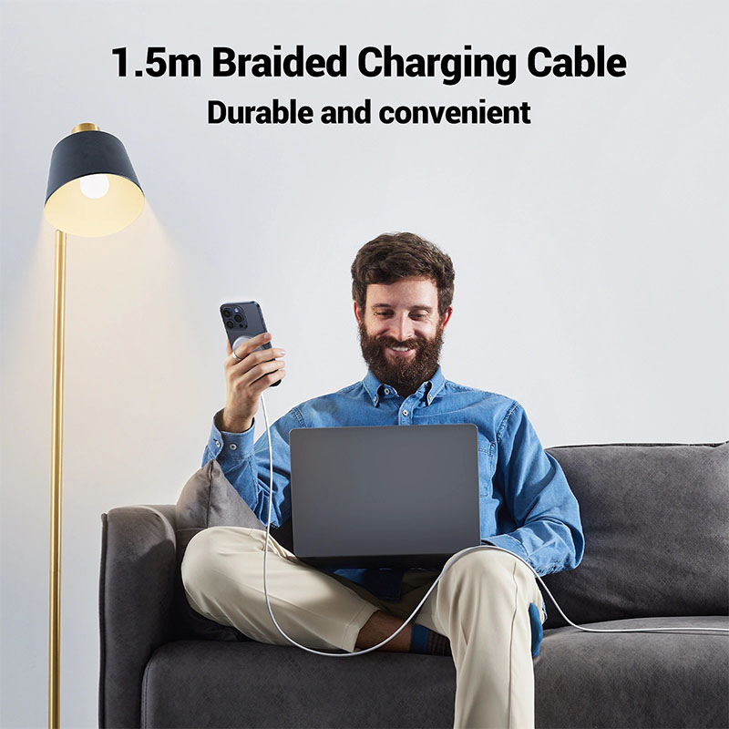 Ugreen Latest MPP Qi2 15W Magnetic Wireless Charger 1.5m - Sliver