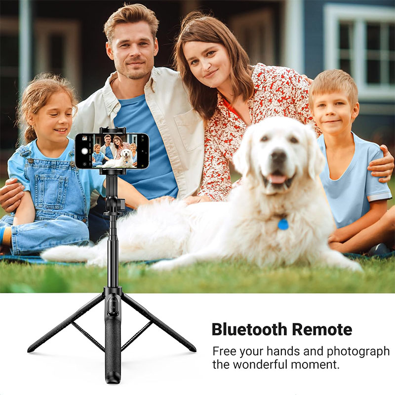 Ugreen Aluminum Tripod Stand with Bluetooth Remote Selfie Stick & Phone Holder - Black