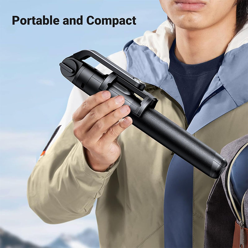 Ugreen Aluminum Tripod Stand with Bluetooth Remote Selfie Stick & Phone Holder - Black