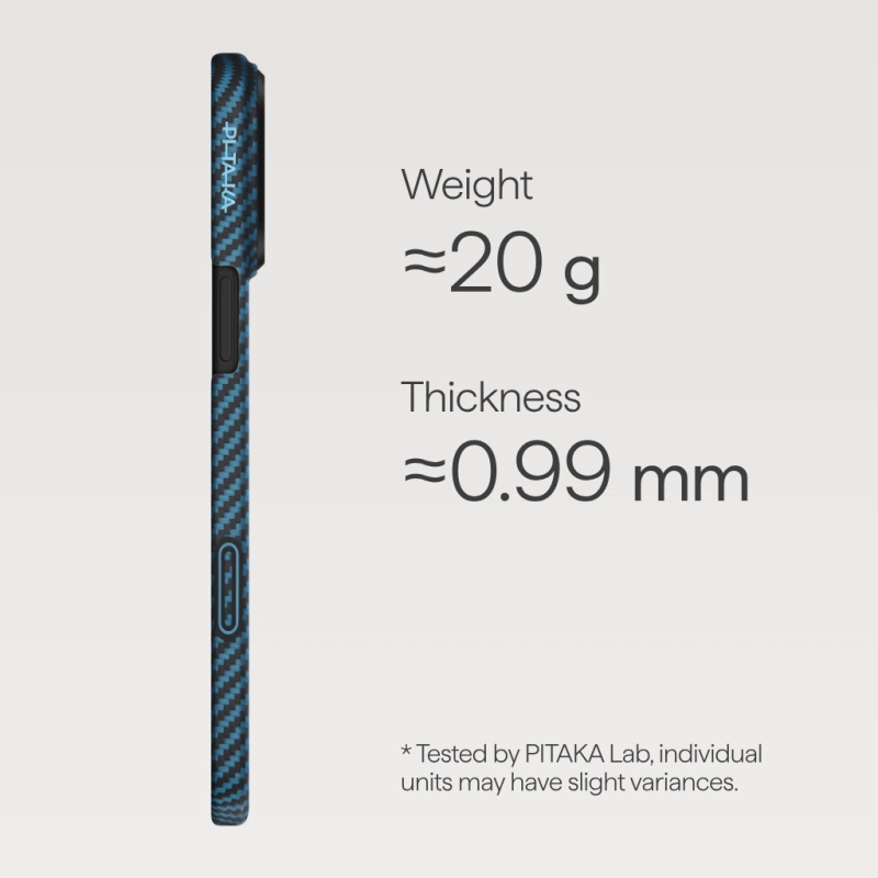 PITAKA Edge Series MagSafe Compatible Phone Case for iPhone 17 Pro / 17 Pro Max – Black/Blue