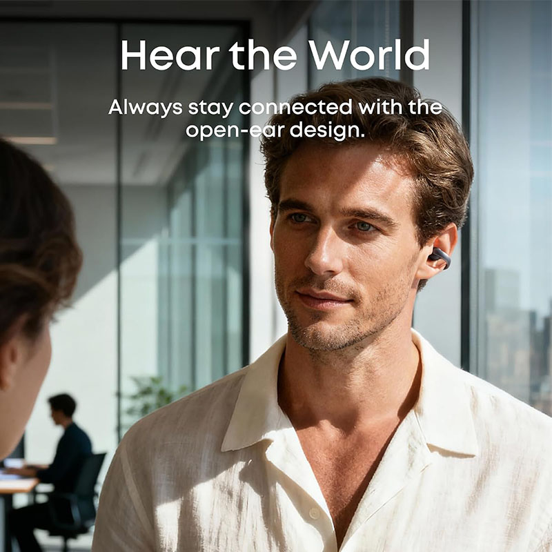 Anker Soundcore AeroClip Open-Ear Clip-On Earbuds with 12mm Drivers, AI Clear Calls & Hi-Res Audio