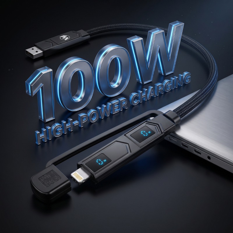Master V3 100W Dual LED Zinc 4in1 Cable by W - 3.9ft