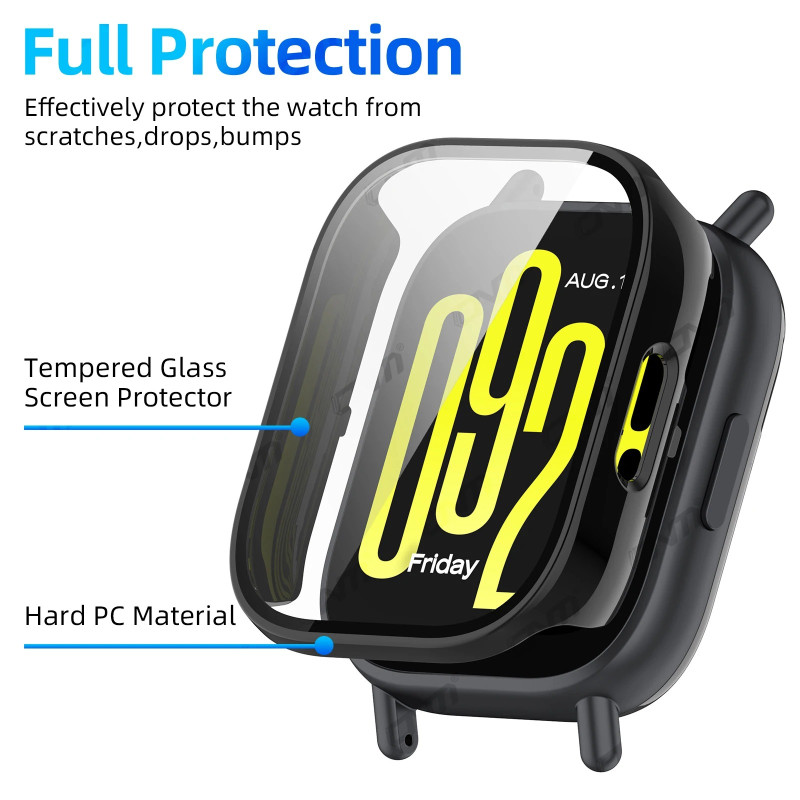 Redmi Watch 5 Full Edge Screen Protector with Case Protective Bumper Cover