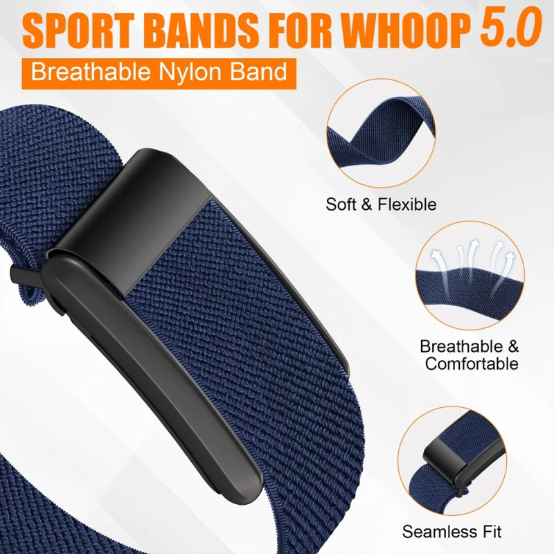 Nylon Loop Replacement Strap for WHOOP 5.0 / Whoop MG | Elastic Sport Band