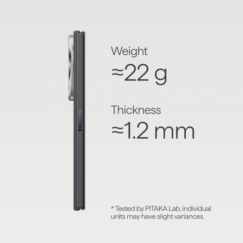 Pitaka Samsung Galaxy Z Fold 8 Edge Series Case - Black Grey (Twill)