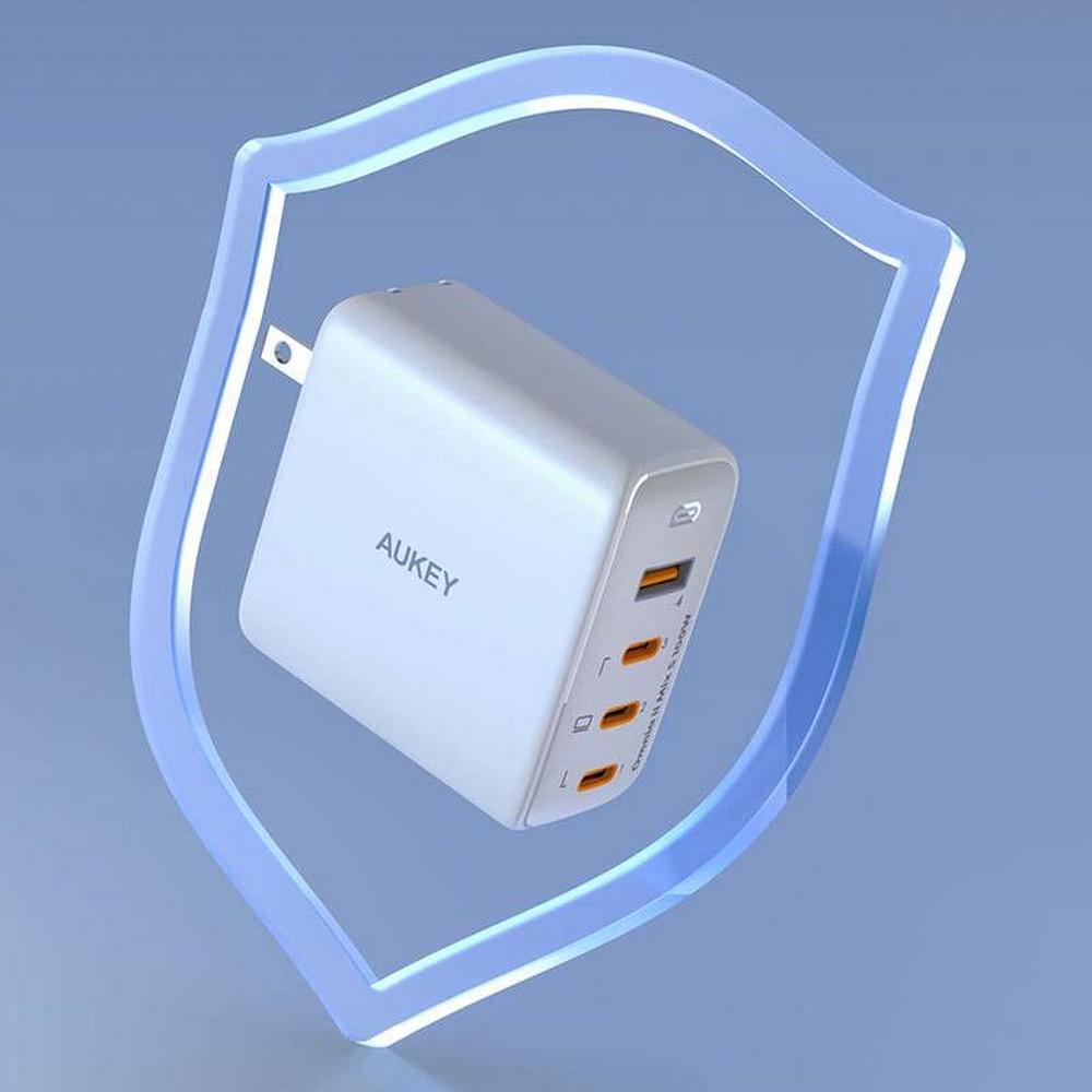 Aukey 4 Port 100W PD Super Fast Charging Wall Charger - PA-B7S - White