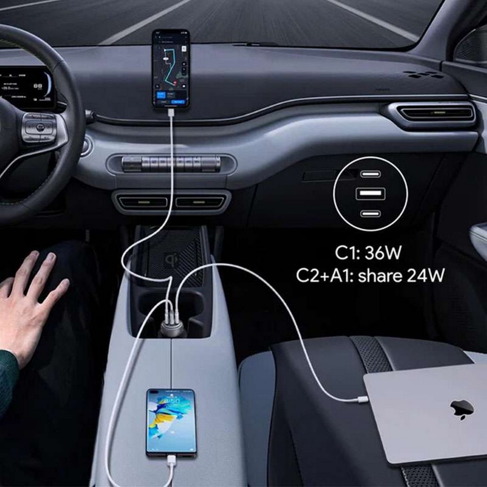 Aukey Pathfinder Mix 3 66W Fast Charging Car Charger -  CC-P1
