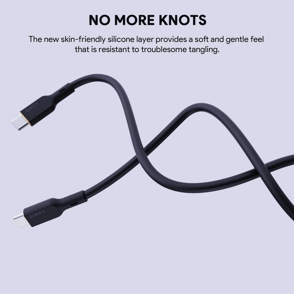 Aukey Circlet Blink 240W Silicone USB-C to USB-C Cable 1.8m - CB-SCC242
