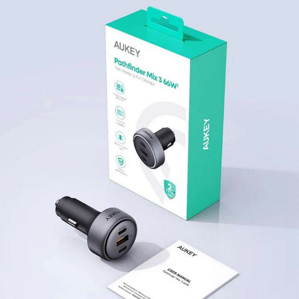 Aukey Pathfinder Mix 3 66W Fast Charging Car Charger -  CC-P1