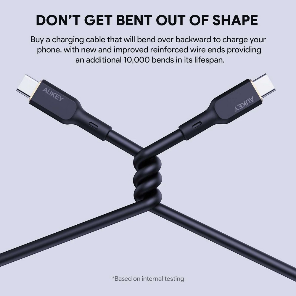 Aukey Circlet Blink 240W Silicone USB-C to USB-C Cable 1.8m - CB-SCC242